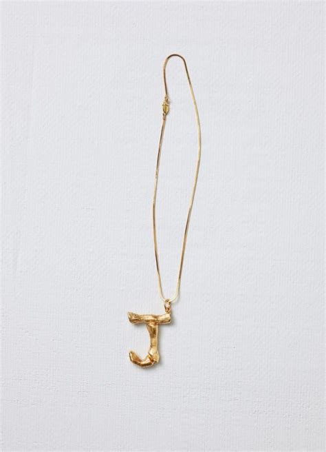 celine j pendant|Alphabet J pendant in brass .